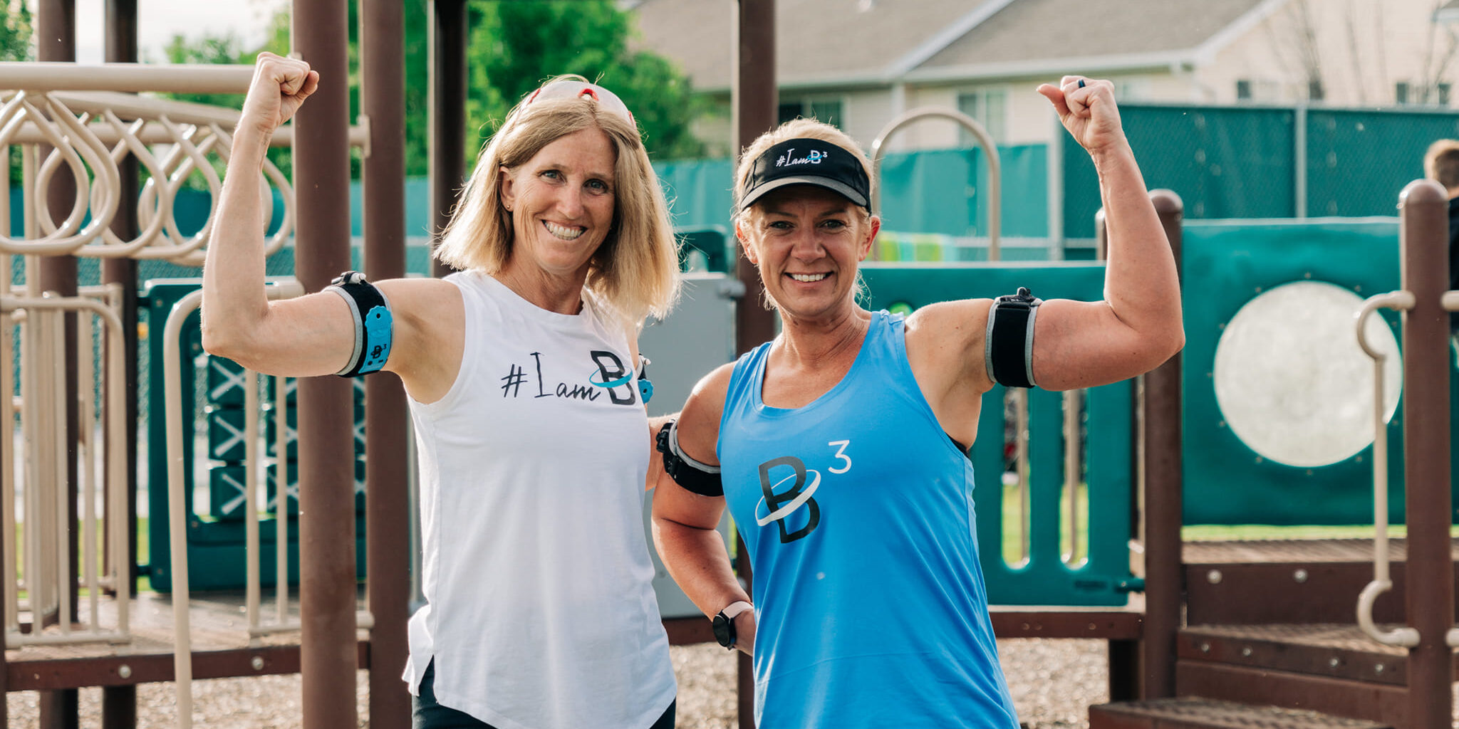 B3 BFR bands on two woman working out